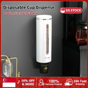 Disposable Cup Dispense Wa Mounted Single Cup Dust-proof Cups Container Cup Storage Rack