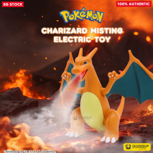 【SG】 NEW Charizard Pokemon Toy Action Figure Kid Gift - Shoots Mist Humidifier Glowing Tail Mouth