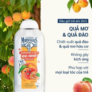 Dầu Gội Trẻ Em 2in1 94% Thiên Nhiên Le Petit Marseillais Pháp 300ml Giúp Gỡ Rối Tóc Làm Sạch Mượt Tóc Hương Trái Cây