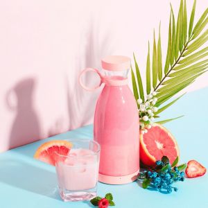 LIVING HOME Blender Botol Shake N Go - Blender Juicer Botol Portable USB Rechargeable / Mini Juice / Mini Blender Buah Dan Sayur BP578 Bottle Capsule Blender Juicer Portable Mini Cup 6 Mata Pisau