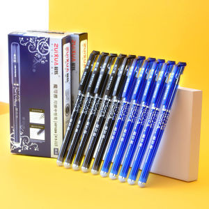 12 Cây Bút Gel Xóa Được Văn Phòng Phẩm Bút Bi Màu Xanh Đen Một Tá 0.5 Mm