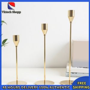 Vktech Compact European Style Flameless Candle Holder Small Candle Stand for Home and Office Decor