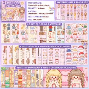 Telado 2.0 Fashion Girl Dress-Up Sticker Book | Makeup Nail Art Miniature Scene DIY Activity Book