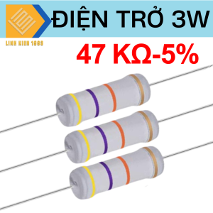 [ SET 4 CON ] Điện trở 47 Ohm 3W 5% 4 vòng màu điện trở công suất