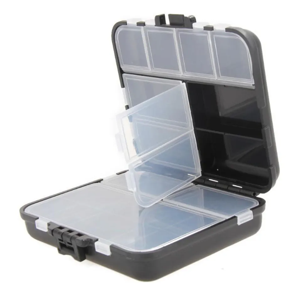 CC SP Durable Black Baits Container Plastic Fishing Tackle Box