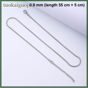 tuokaiguoji สร้อยคอสแตนเลส0.9 1.2 1.5 2.0มม. สำหรับผู้ชายสร้อยคอโซ่งูสี่เหลี่ยมทำจากไทเทเนียมสไตล์ฮิปฮอปเครื่องประดับ