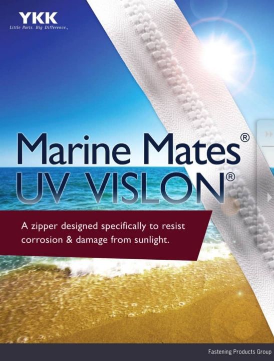 YKK Marine Mates 5 10 Vislon Chain Double Pull Zipper for Boat Cover