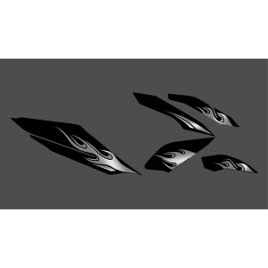 Striping Honda PCX 160 Transparan Motif Api Viral - Stiker Semifull PCX 160 Desain Api - SPCX16-UV - GSI