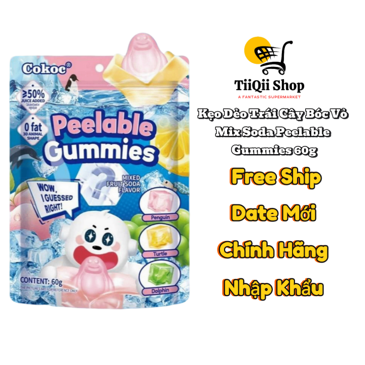 [ Combo 6 Gói ] Kẹo Dẻo Trái Cây Bóc Vỏ Cokoc Peelable Gummies Mixed ...
