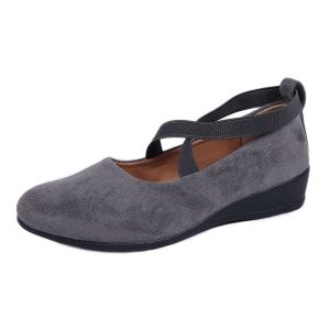 Free Shipping Retro Round-Toe Criss-Cross Strap Suede Shoes Gentle Style Perfect For Students Fashionable Ballet Flats