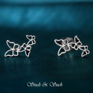 [Studs & Such] 925 Silver Chic Butterflies Climber Stud Earrings