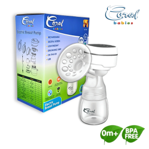 Coral Babies Electric Breast Pump with BPA Free Wide Neck Bottle