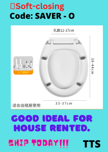 TTS #READY STOCK# Medium Duty UOV Shape Toilet Seat Cover With Soft Close Adjustable Hinge Penutup Mangkuk Duduk Tandas Johnson Sorento