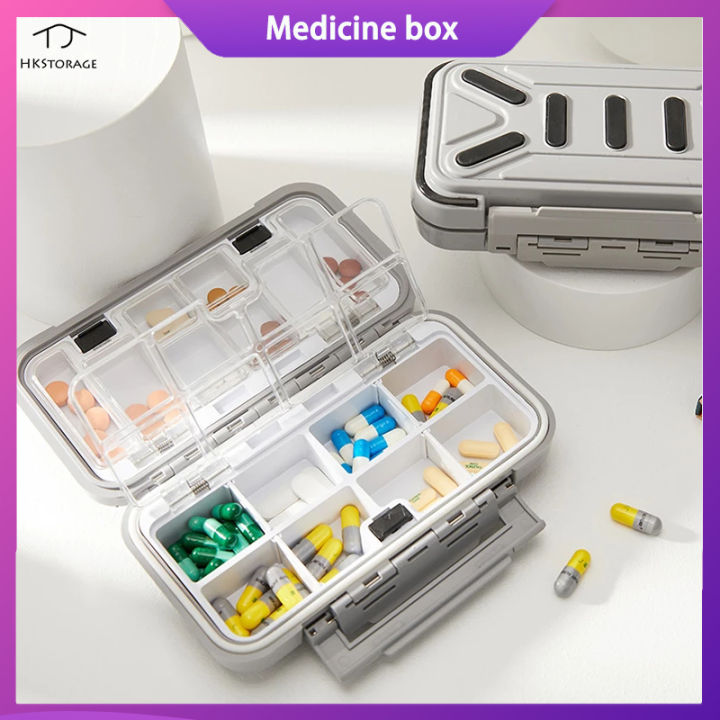 HKStorage Medicine Kit Box Organizer Travel Pill Box Medicine Storage  Container Medicine Tablet Dispenser Independent Lattice Pill Case Fishing  Tackle Box