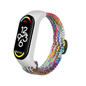 For xiaomi mi band 7 Bracelet Nylon Wristband Sports Strap Mi band 7 Watch Band with Screen Protector Film