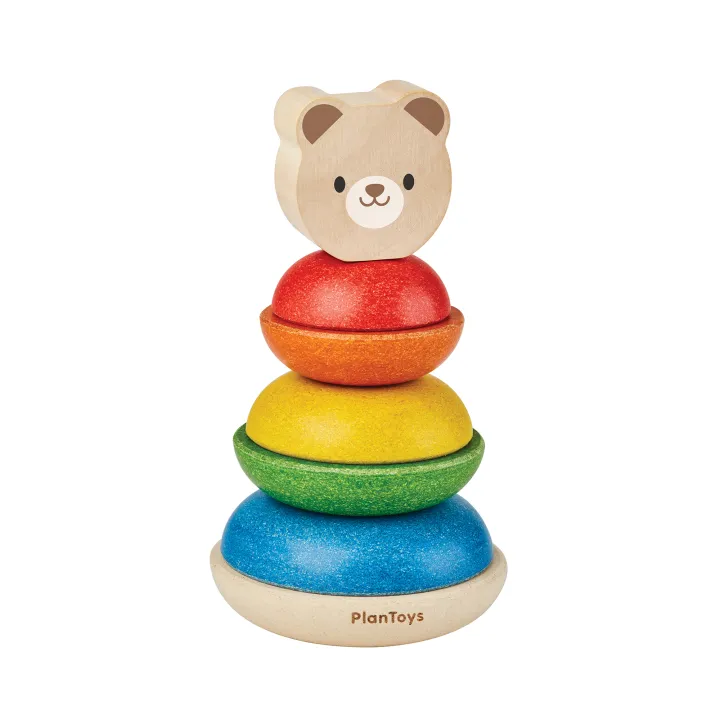 ของเล่นไม้  Stacking Ring - Bear ของเล่นเรียงซ้อนหมี เสริมพัฒนาการ สำหรับเด็กอายุ 12 เดือน ขึ้นไป