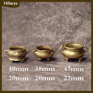 [Hillarys] กระถางธูปทองเหลืองขนาดเล็กลายดอกบัว Jiuding