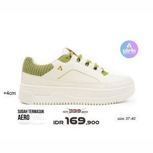 Aerostreet 37-40 Olivia Natural Natural Matcha - Sepatu Sneakers Wanita