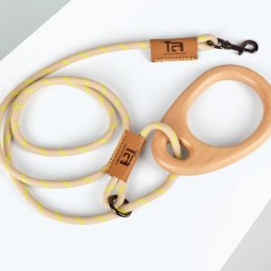 TATA Eco-Friendly Natural Wood Dog Leash Stylish & Durable Premium Pet Lead