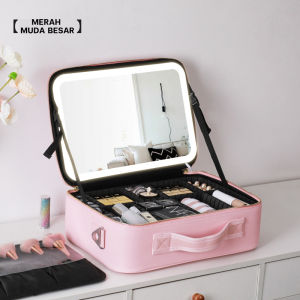 [USB vanity light] BOX MAKE UP/Kotak Kosmetik/Beauty Case/Tas Kosmetik/Make Up Case/ WATERPROOF/Koper Makeup/tempat make up/tas makeup kosmetik/tas make up/tas kosmetik/tas make up kosmetik/kotak make up