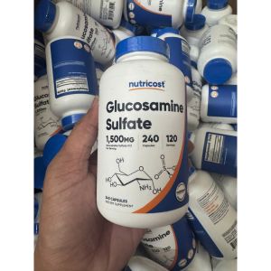 Viên uống Glucosamine Sulfate 1500mg của Nutricost 240 viên nang - 750mg mỗi viên không chứa gluten không biến đổi ge - – Giảm triệu chứng đau khớp: Sản phẩm giúp giảm cảm giác đau và khó chịu ở khớp đặc biệt trong thời gian phục hồi sau khi tập luyện