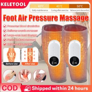 360°  Air Pressure Calf Massager Presotherapy Machine 3 Modes Calf Eletric Hot Compress Massager Relieve Leg Muscle Promote Blood Circulation