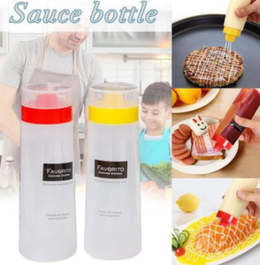 4 Holes Plastic Condiment Dispenser for Ketchup Mayo Mustard Salad Dressing Sauce Bottle Squeeze Bottle