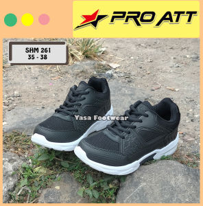Yasa Footwear - Sepatu Sekolah PRO ATT SHM 261 35-38 /Sepatu Tali /Sepatu Sekolah Hitam /Sepatu Sneakers Anak /Sepatu Keren /Sepatu Olahraga