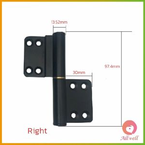 AW บานพับประตูอลูมิเนียม สีดํา ถอดออกได้ บานพับประตู Aluminum Hinge