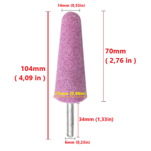 Đá Mài Cà Rem Cốt 6 Ly Chất Liệu Corundum Hồng Hình Trụ 5x3cm/ Hình Nón 7x2.5cm/ Hình Tròn 3cm Mài Thô Mài Tinh Dùng Trong Cơ Khí Khuôn Đúc
