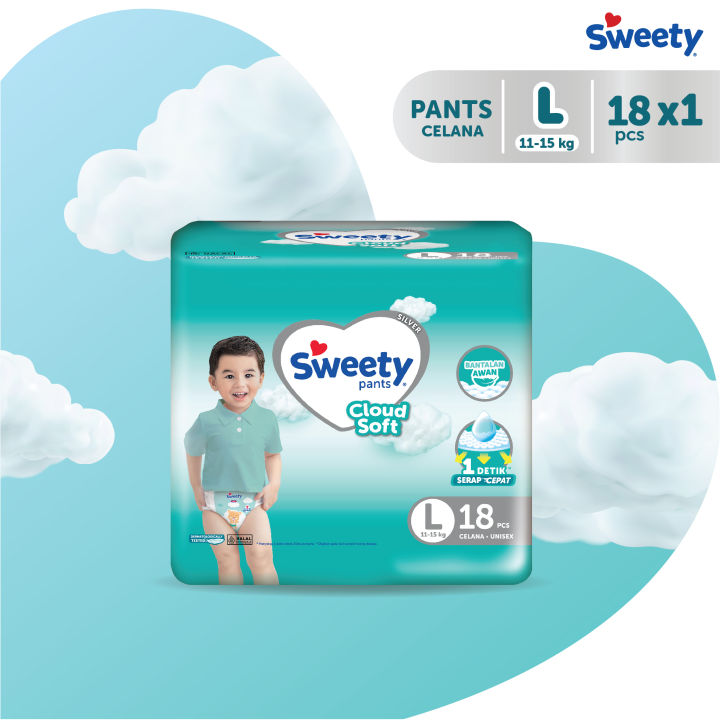 Sweety Silver Pants Cloud Soft L 18 Popok Celana Baby Diapers