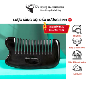 [VIP] Lược sừng gội đầu dưỡng sinh (size M-12cm) - Mỹ nghệ Hà Phương lược massagechải tócday huyệtchải thông kinh lạc
