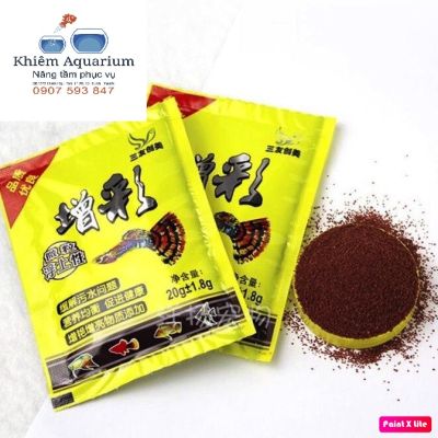 [COMBO 10 GÓI] CÁM CÁ 7 MÀU TÚI 20G , THỨC ĂN CHO CÁ GUPPY , BETTA CÁM CÁ NHỎ HẠT MỊN