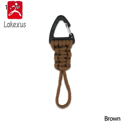 Lakexus Paracord Keychain Military Braided Nylon Lanyard With Metal Triangle Buckle High Strength Parachute Cord Carabiner