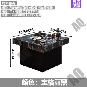 Coffee Table Italian Minimalist Stone Slab Coffee Table Modern Simple Luxury Home Living Room Marble Compact Square Height-Adjustable Set For Small Spaces