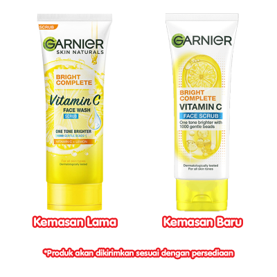Garnier Bright Complete Vitamin C Face Scrub 50ml 100ml - Scrub Wajah - Pembersih Wajah - Exfoliator - Deep Cleansing