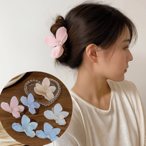 ERYRG สง่างาม คลิปผมกรดอะซิติก อะซิเตท แบบเกาหลี คลิปปูผมดอกไม้ แฟชั่น คลิปผมหางม้าสูง คลิปฉลามฝรั่งเศส ผู้หญิง