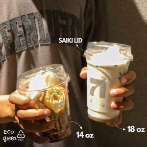 Cup Gelas Plastik PET 18 Oz + Tutup Lid Anti Tumpah Strawless / Gelas Cup Ice Kopi Teh Susu 18oz Sippy Lid Polipack Plastik 50pc