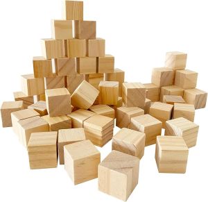 Unfinished Wooden CubesPack of 50 Wood Blocks for Crafting1 Inch Wood Square Blocks for Crafts Making & DIY Projects & Decor