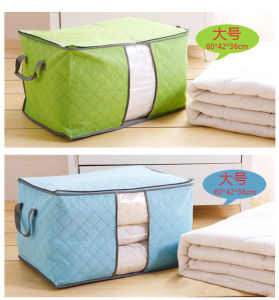 Non Woven Oxford Clothes Storage Box Foldable Organizer Zip Bag Comforter Quilt Large Capacity 55L Bekas Kain Kotak Simpanan