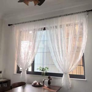 White Lace Window Curtain Door Curtain Living Room Drapes Sperate Curtains Home Decor