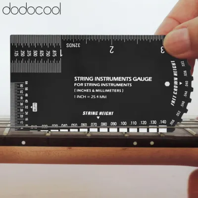 Dodocool Baroque String Instruments Gauge String Action Gauge Ruler Pocket-size Metallic Ruler for Electric Bass and Acoustic Guitar String Height & Fret Crown Height Measurement