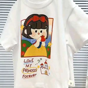 Atasan Anak Perempuan RUMI Lengan Pendek Motif Kartun Import