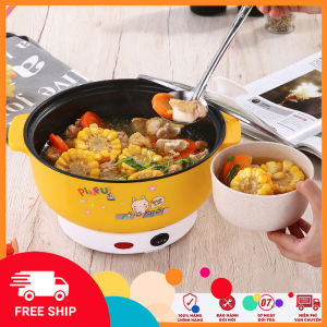 Nồi Lẩu Mini Đa Năng Nồi Lẩu Điện Mini Ca Nấu Mì 18cm 2 Nấc Nhiệt Kèm Giá Hấp Inox Đế Chống Dính Chiên Xào Hấp Luộc Ăn Lẩu Tiện Dụng Bảo Hành 12 Tháng