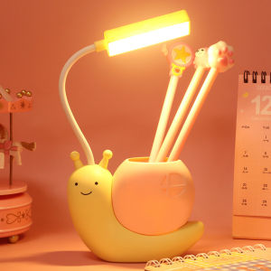 Đèn Để Bàn Học Chống Mỏi Mắt Đèn Học Kèm Hộp Đựng Bút Hình Ốc Sên Dễ Thương Sạc USB tiện dụng - Đèn bàn - Đèn học để bạn mini gấp gọn tiện dụng
