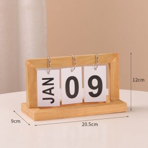 Hodepart ไม้สร้างสรรค์หน้าเปลี่ยนฏิทินบ้านเรียบง่ายปฏิทินตั้งโต๊ะเดสก์ท็อปเครื่องประดับขนาดเล็ก