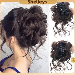 [Shelleys] มวยผมสังเคราะห์ปิ่นปักผมแบบหนีบผมหยักศกยืดหยุ่นปิ่นปักผมปลอมสำหรับผู้หญิง