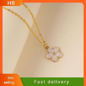 HB New Flower Pendant Necklace For Women Romantic Cherry Blossom Choker Girls Party Wedding Neck Jewelry Gift