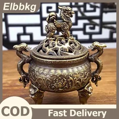 Elbbkg กระถางธูปอัลลอยสไตล์วินเทจที่วางแท่งธูปไม้จันทน์ขนาดเล็กแบบกลวงสามขาสำหรับพิธีชงชาอุปกรณ์ตกแต่งบ้าน