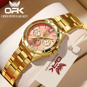 [100%ของแท้ ]OPK นาฬิกา ผู้หญิง กัน น้ำ  ส่องสว่าง ธุรกิจ สายสแตนเลส ใหม่ แฟชั่น ส่องสว่าง นาฬิกาข้อมือ